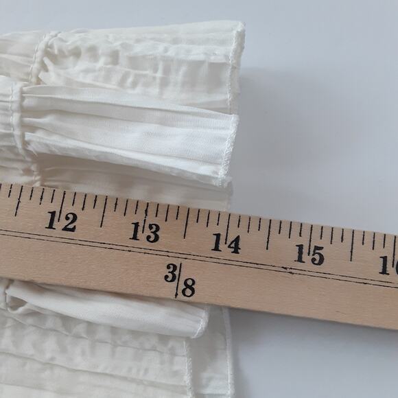 Vintage 90s Poplin Cami Peplum Ruffle Crop Top Cosplay Lingerie Blouse White - Picture 9 of 9